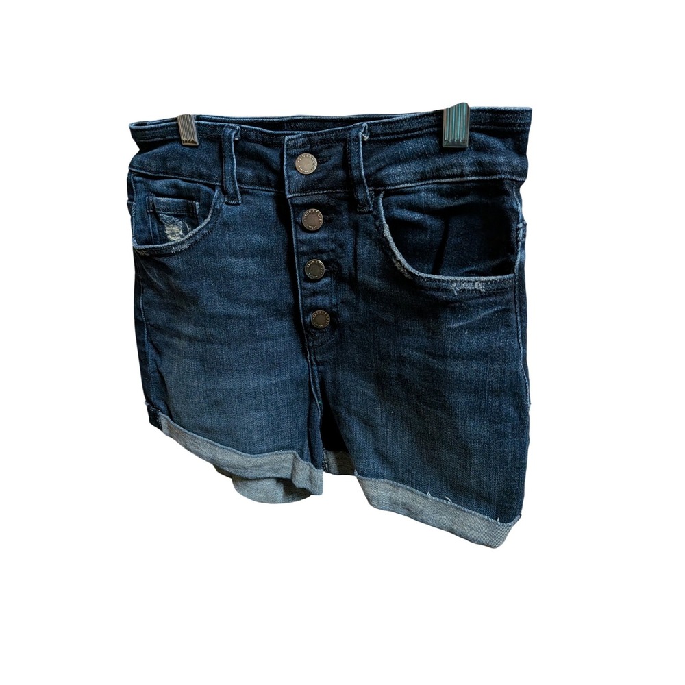 Kancan Signature Womens Dark Wash Button Fly Cuffed Denim Shorts VBK1435 Size 27